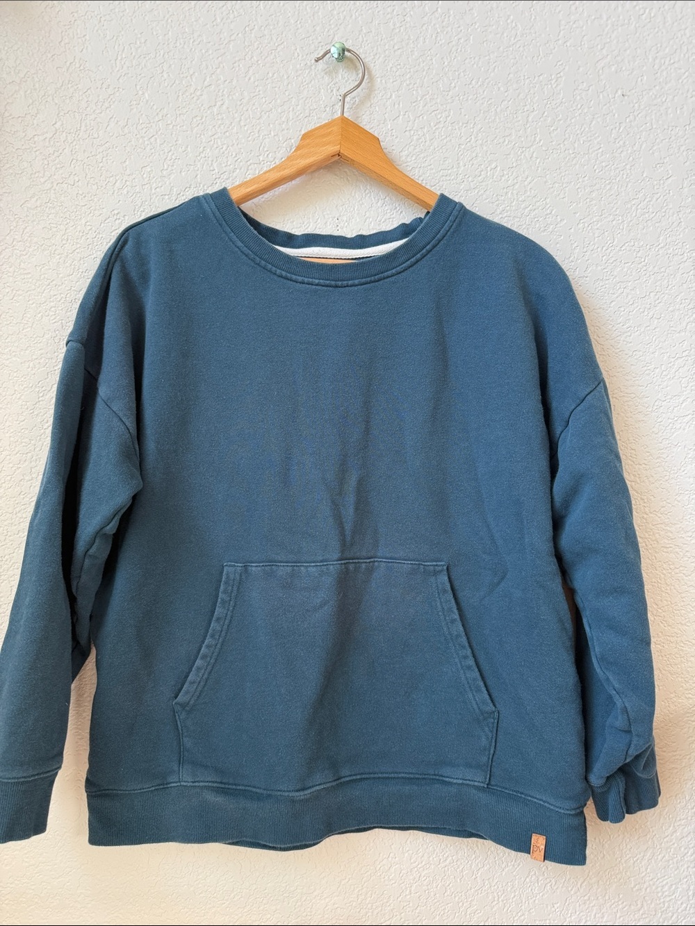 Prana Vida Crew Neck Sweatershirt Organic Cotton Blue size Medium